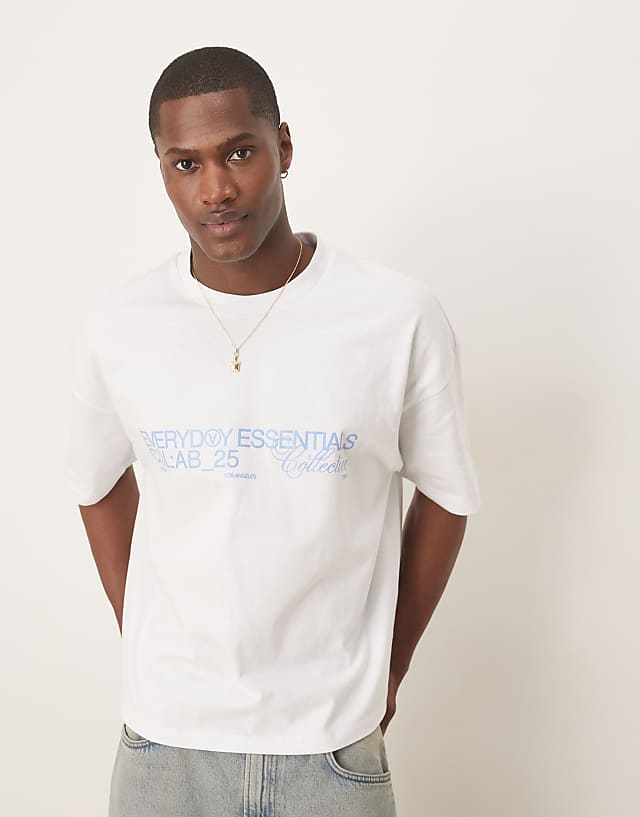 asos ASOS DESIGN heavyweight dropped shoulder t-shirt 240g in white
