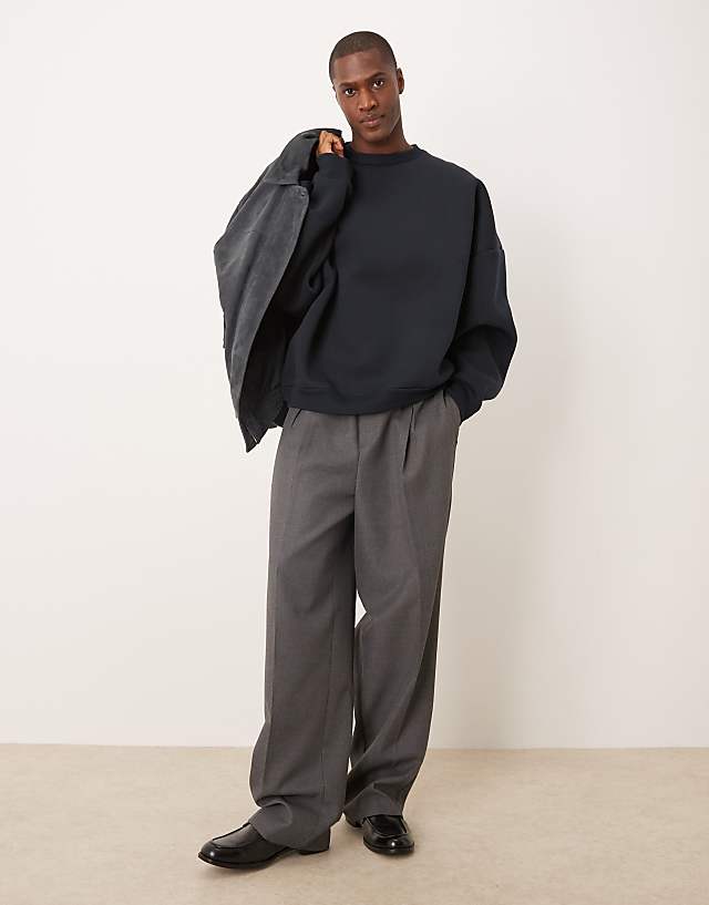 Asos ASOS DESIGN Heavyweight Extreme Oversized Scuba Sweatshirt Navy