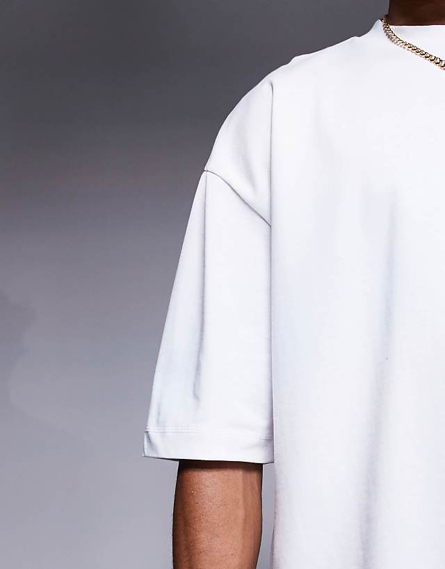 Asos ASOS DESIGN Heavyweight Oversized Boxy Half Sleeve T-shirt In White