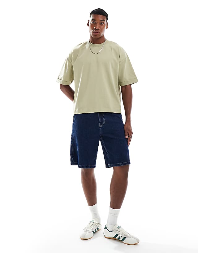 Asos ASOS DESIGN Heavyweight Oversized Boxy T-shirt In Khaki