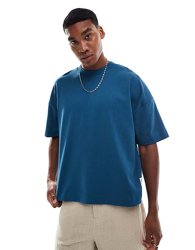 asos ASOS DESIGN heavyweight oversized boxy t-shirt in turquoise