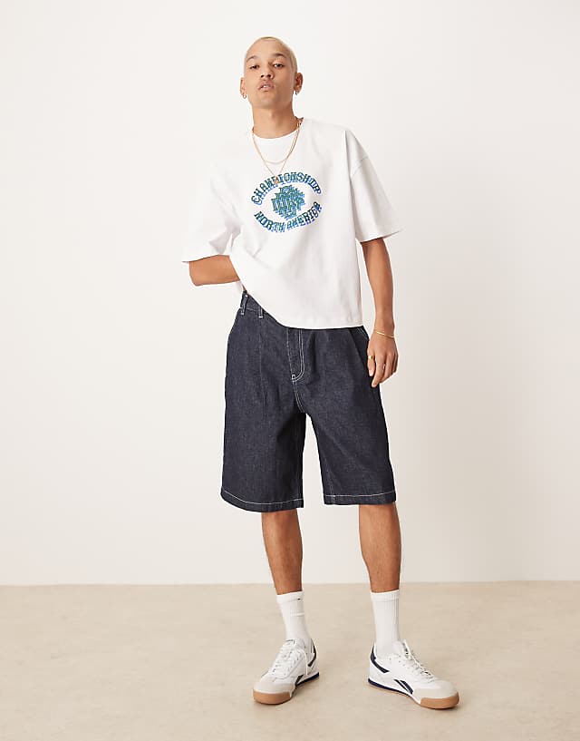 Asos ASOS DESIGN Heavyweight Oversized Boxy T-shirt With Athleisure Print Detail In White