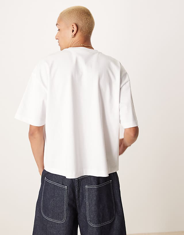 Asos ASOS DESIGN Heavyweight Oversized Boxy T-shirt With Athleisure Print Detail In White