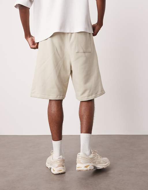 Asos ASOS DESIGN Heavyweight Oversized Shorts 400gsm In Light Beige - BEIGE