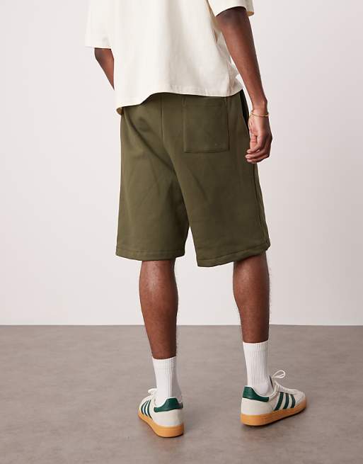 Asos ASOS DESIGN Heavyweight Oversized Shorts 400gsm In Dark Khaki - KHAKI
