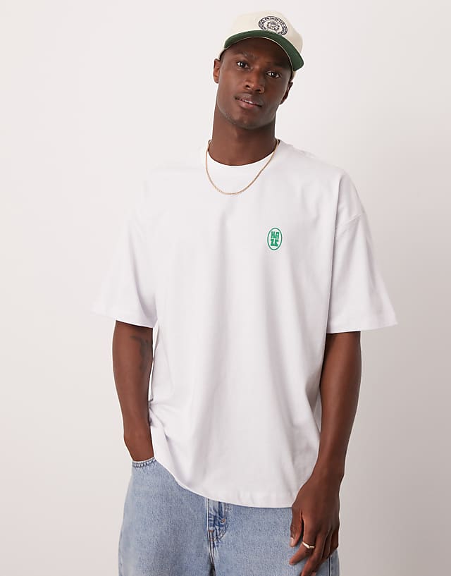 Asos ASOS DESIGN Heavyweight Oversized T-shirt With Print Detail In White