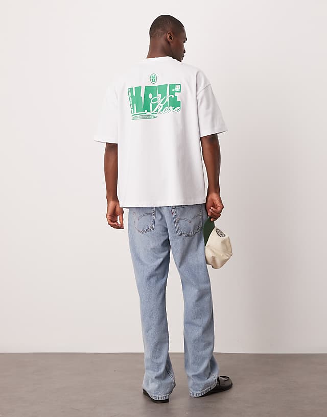 Asos ASOS DESIGN Heavyweight Oversized T-shirt With Print Detail In White