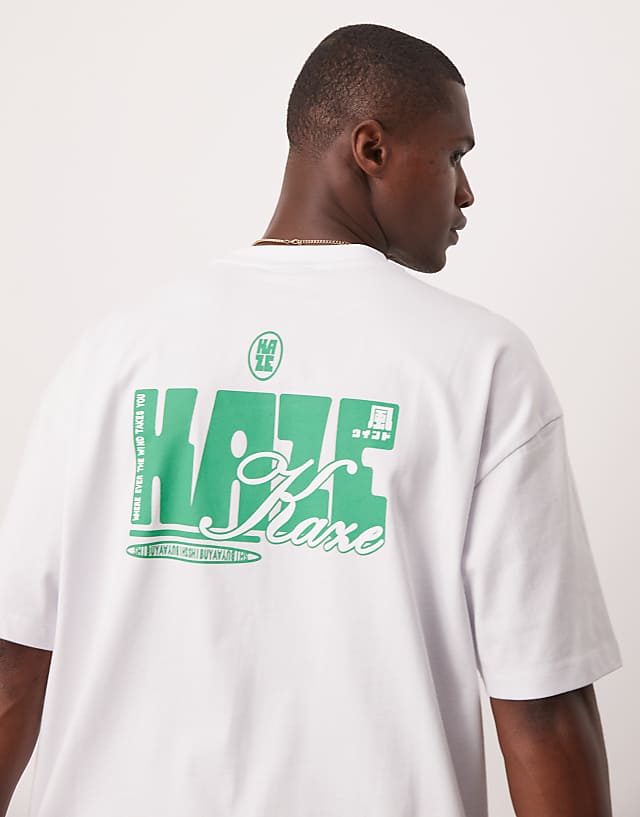 Asos ASOS DESIGN Heavyweight Oversized T-shirt With Print Detail In White