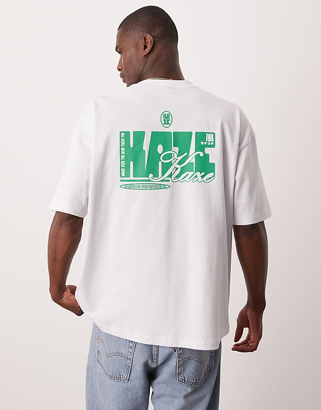 asos ASOS DESIGN heavyweight oversized t-shirt with print detail in white