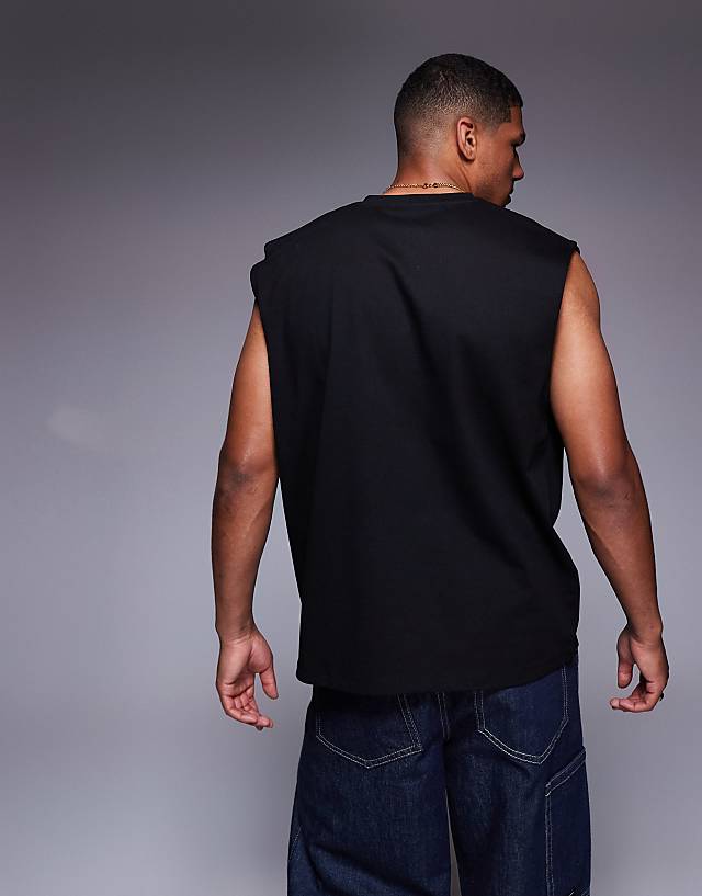 Asos ASOS DESIGN Heavyweight Oversized Tank In Black
