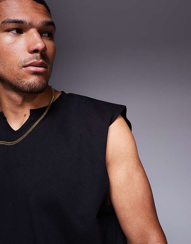Asos ASOS DESIGN Heavyweight Oversized Tank In Black