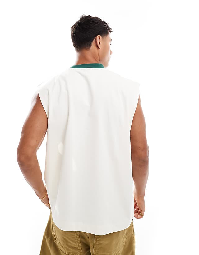 Asos ASOS DESIGN Heavyweight Oversized Tank In Cream