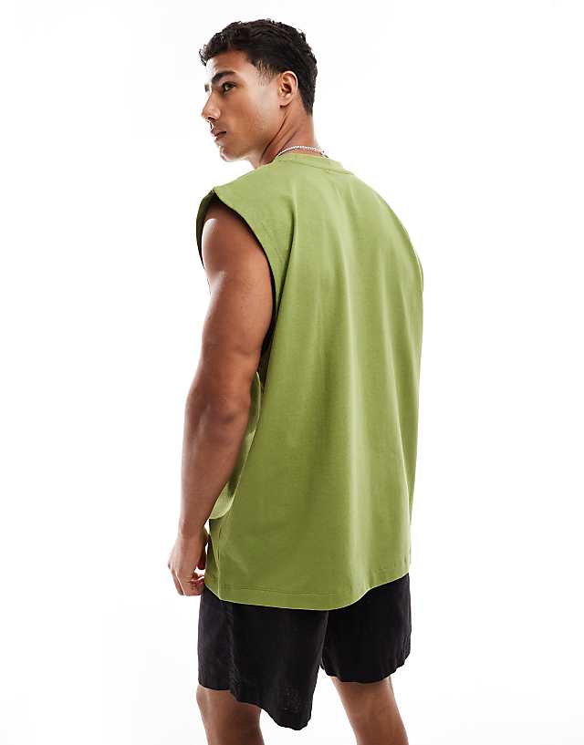 Asos ASOS DESIGN Heavyweight Oversized Tank In Green