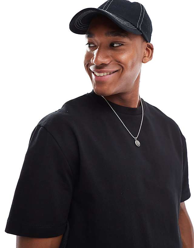 asos ASOS DESIGN heavyweight relaxed t-shirt in black - BLACK