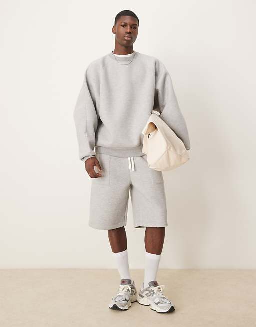 Asos ASOS DESIGN Heavyweight Scuba Extreme Oversized Sweatshirt In Grey Marl