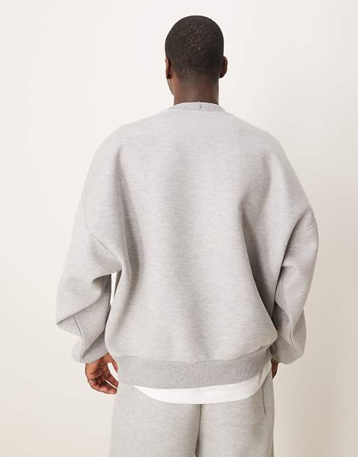 Asos ASOS DESIGN Heavyweight Scuba Extreme Oversized Sweatshirt In Grey Marl