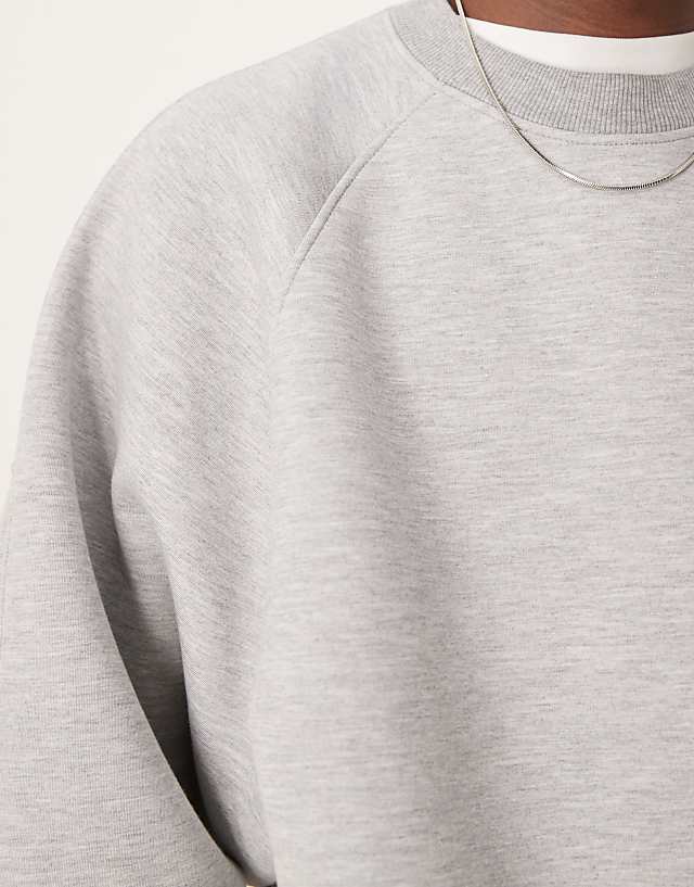 Asos ASOS DESIGN Heavyweight Scuba Extreme Oversized Sweatshirt In Grey Marl