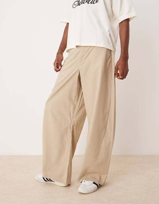 Asos ASOS DESIGN Heavyweight Twisted Horseshoe Trouser In Sand