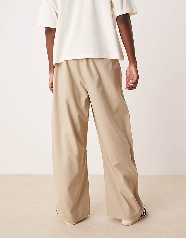 Asos ASOS DESIGN Heavyweight Twisted Horseshoe Trouser In Sand