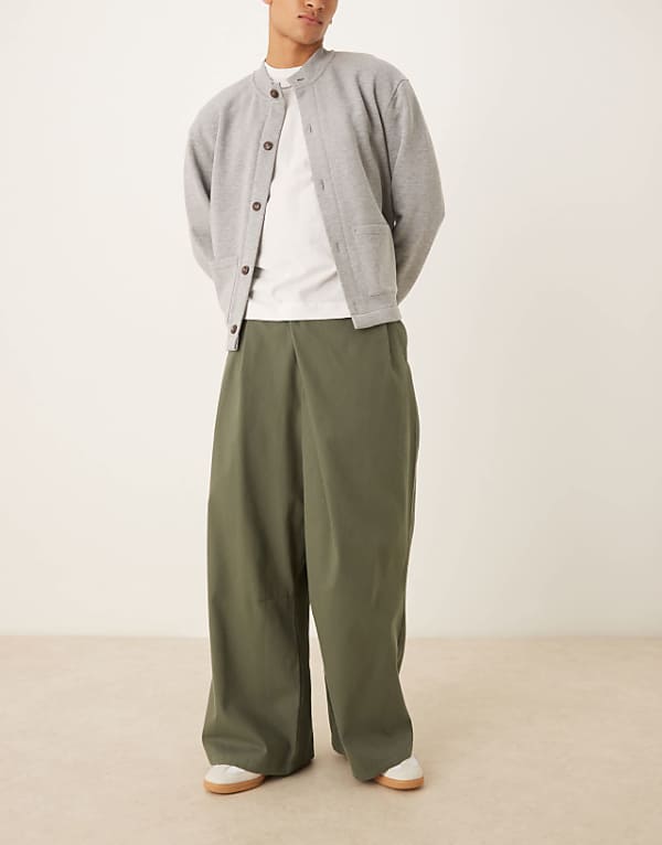 asos ASOS DESIGN horseshoe trousers with wrap detail in green