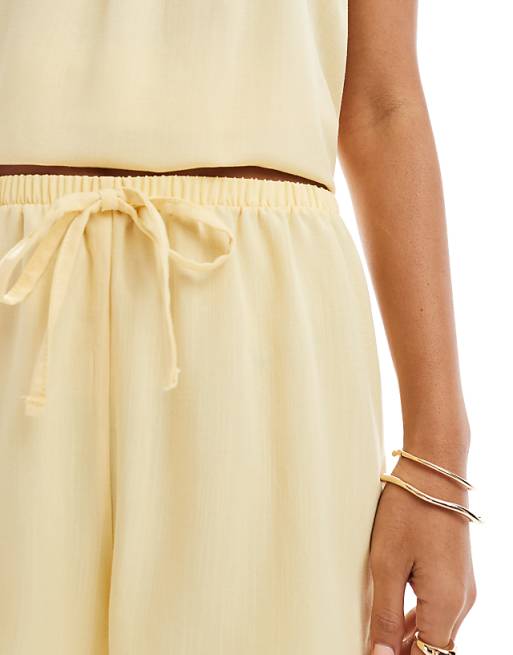 Asos ASOS DESIGN Linen Blend Micro Short In Buttermilk