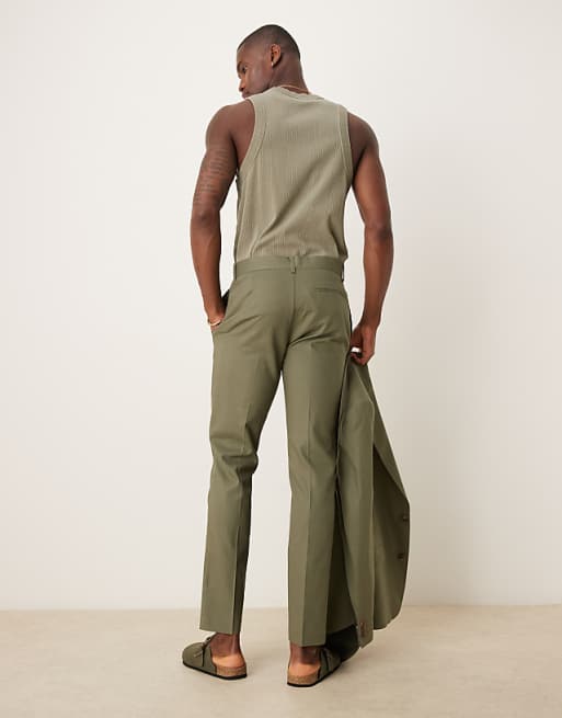 Asos ASOS DESIGN Linen Blend Skinny Suit Trousers In Olive