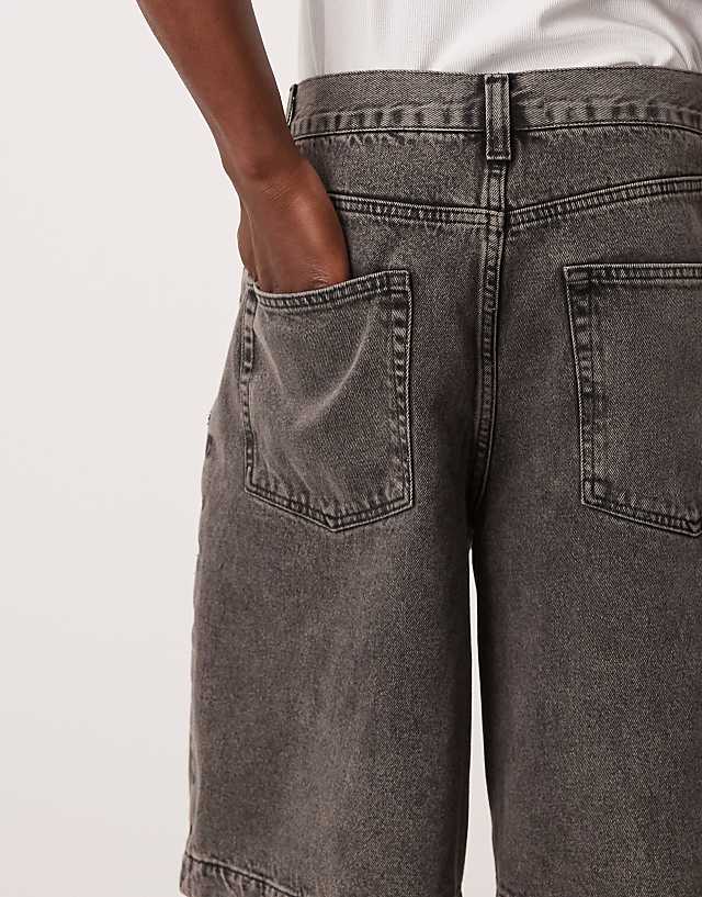 Asos ASOS DESIGN Long Length Denim Jort In Brown Wash