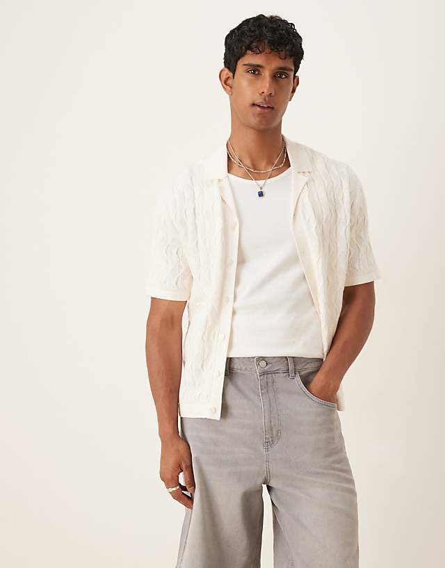 Asos ASOS DESIGN Long Length Denim Jort In Light Grey Wash