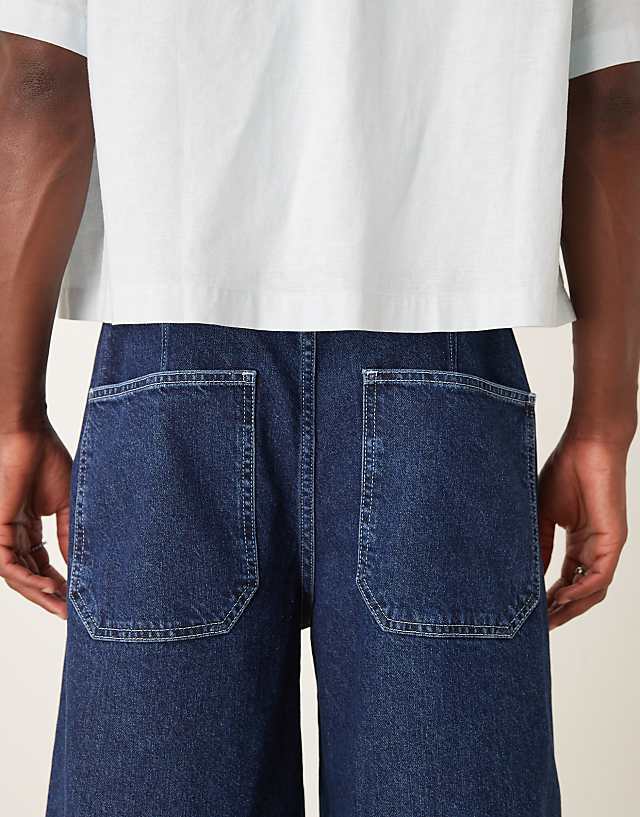 Asos ASOS DESIGN Longer Length Denim Jort In Raw Wash