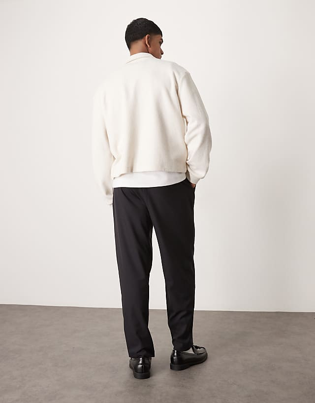 Asos ASOS DESIGN Loose Skater Fit Smart Trousers In Washed Black