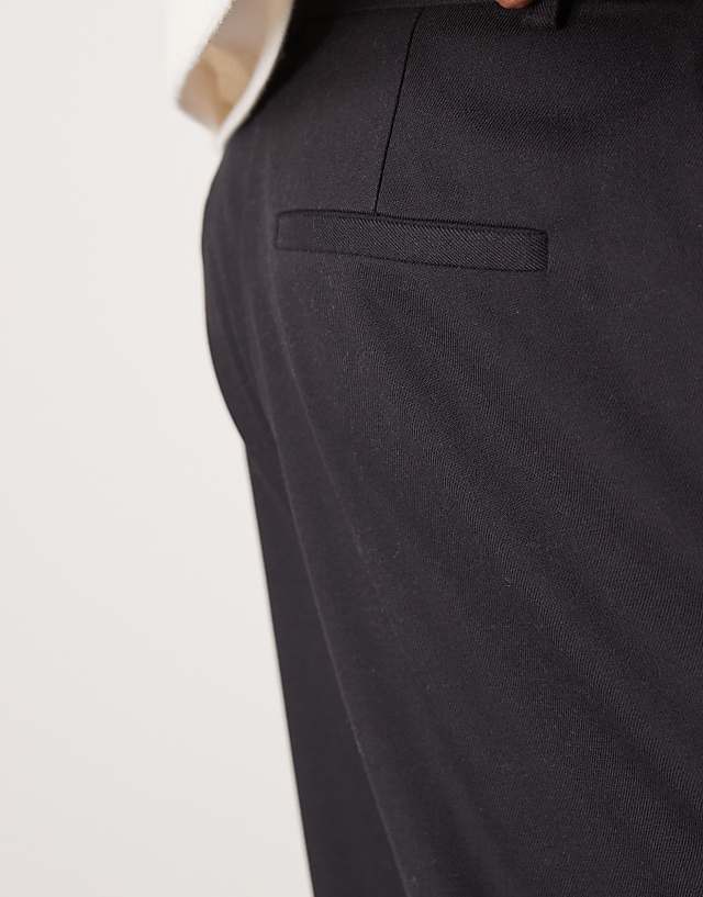 Asos ASOS DESIGN Loose Skater Fit Smart Trousers In Washed Black