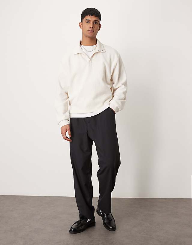 Asos ASOS DESIGN Loose Skater Fit Smart Trousers In Washed Black