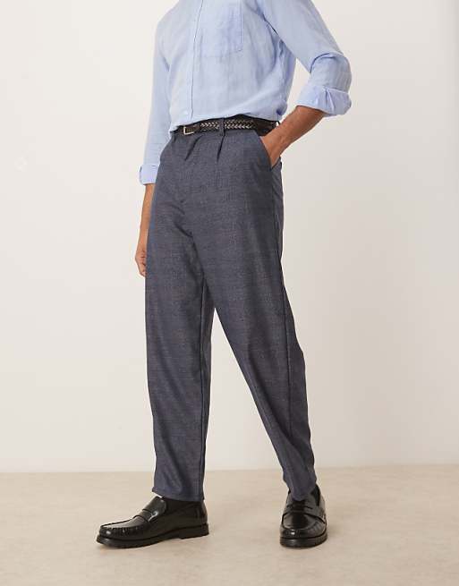 Asos ASOS DESIGN Loose Skater Smart Trousers In Blue