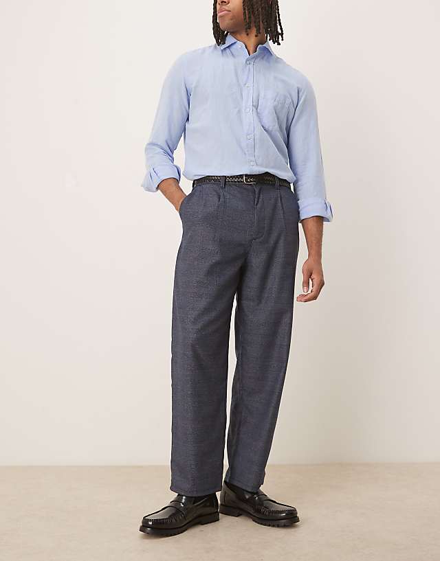 asos ASOS DESIGN loose skater smart trousers in blue
