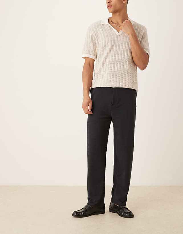 asos ASOS DESIGN looser skater fit smart trousers in black