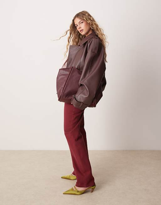 Asos ASOS DESIGN Low Rise Slim Fit Jean In Pomegranate