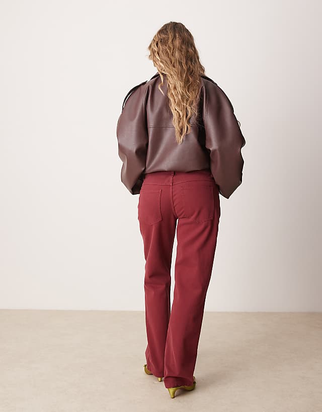 Asos ASOS DESIGN Low Rise Slim Fit Jean In Pomegranate