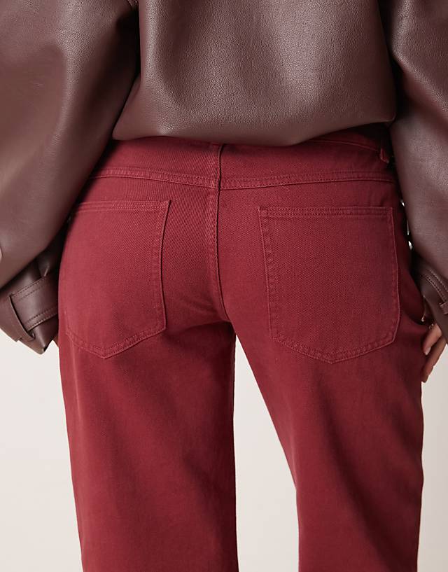 Asos ASOS DESIGN Low Rise Slim Fit Jean In Pomegranate