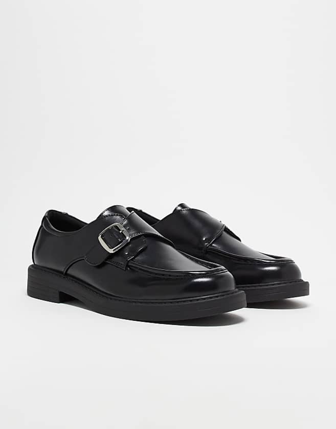 Asos ASOS DESIGN Monk Shoes In Black With Chunky Sole
