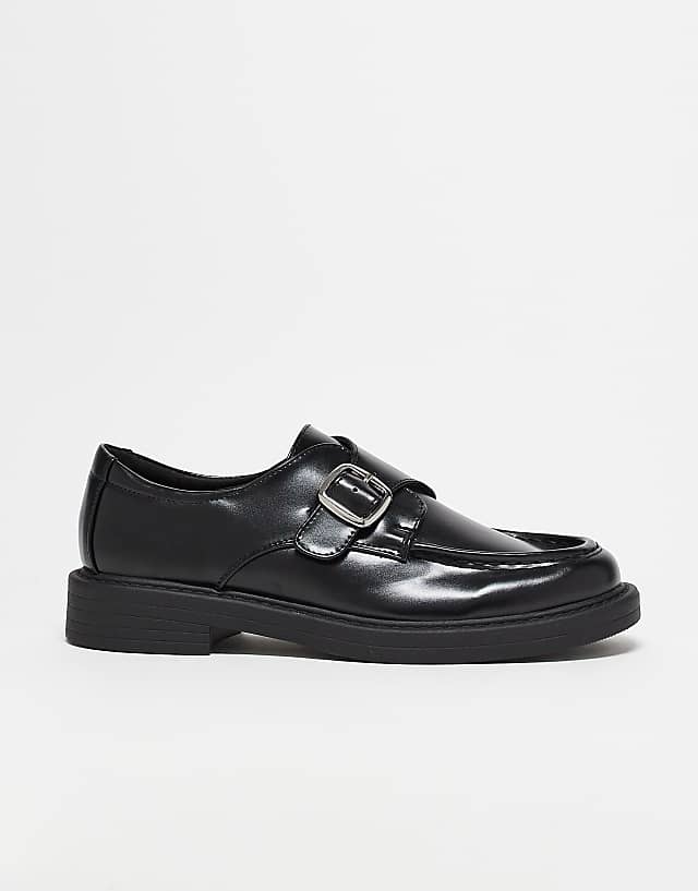 Asos ASOS DESIGN Monk Shoes In Black With Chunky Sole