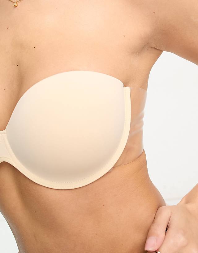 Asos ASOS DESIGN Moulded Strapless Backless Bra With Stick On Wing In Beige