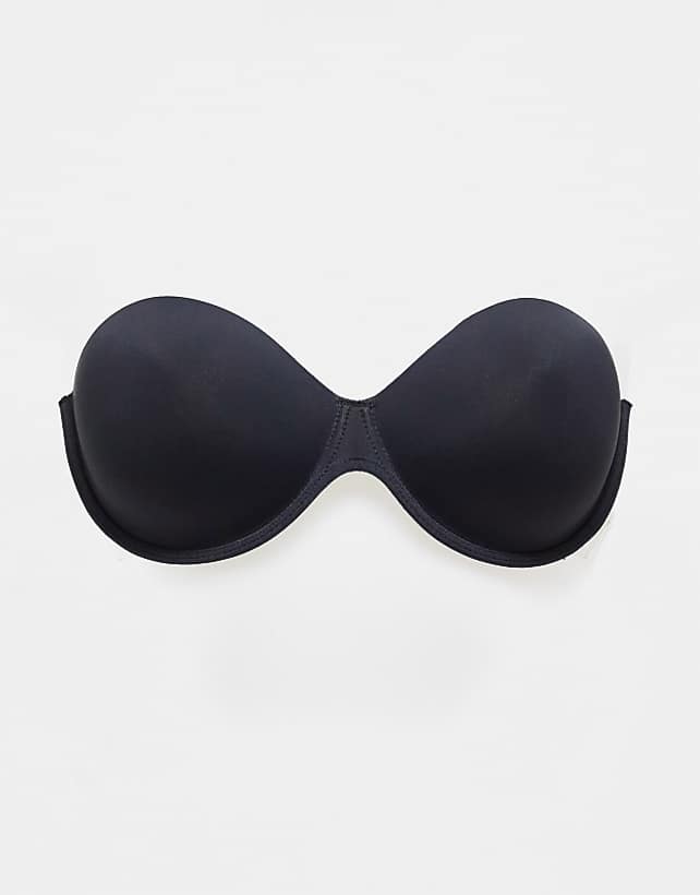 asos ASOS DESIGN moulded strapless backless bra with stick on wing in black