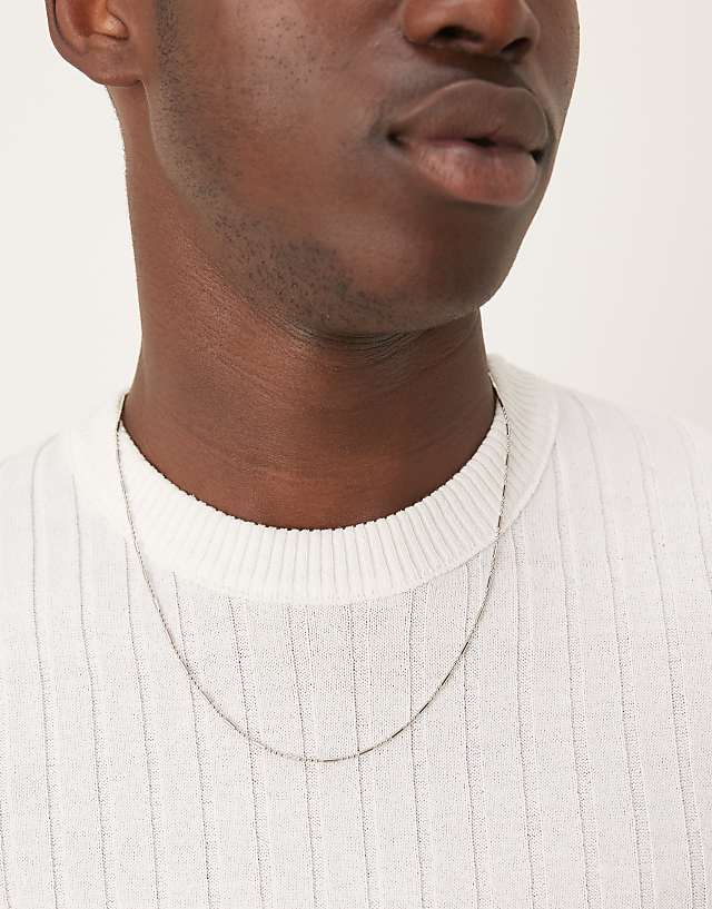 Asos ASOS DESIGN Muscle Fit Lightweight Knitted Rib T-shirt In White