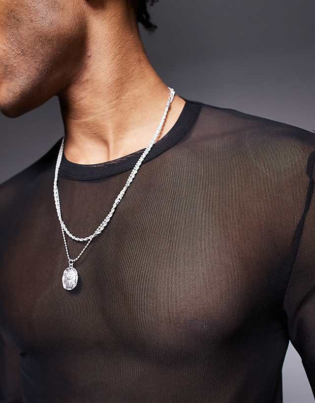 Asos ASOS DESIGN Muscle Fit Long Sleeve T-shirt In Black Mesh