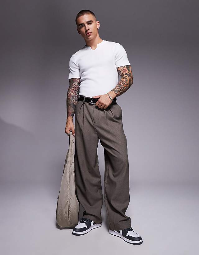 Asos ASOS DESIGN Muscle Fit Rib T-shirt With Notch Neck In White
