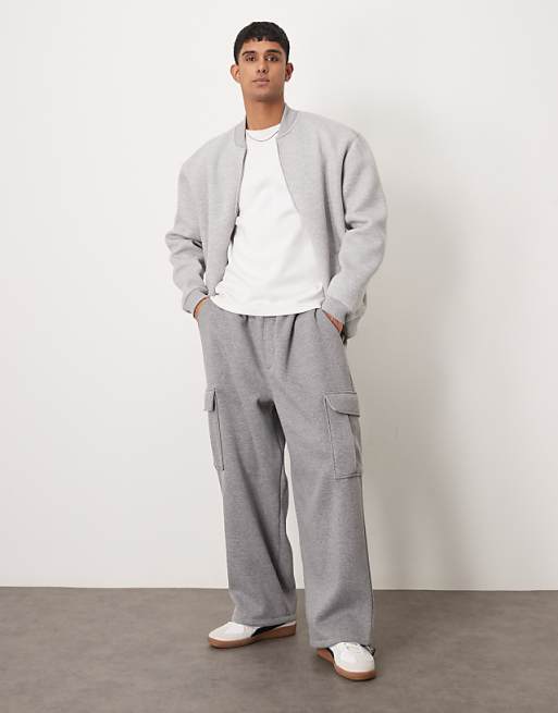 Asos ASOS DESIGN New Fit Super Baggy Jogger With Utility Pockets In Dark Grey Marl