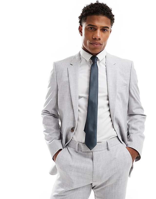 Asos ASOS DESIGN New Skinny Suit In Grey Crosshatch Texture