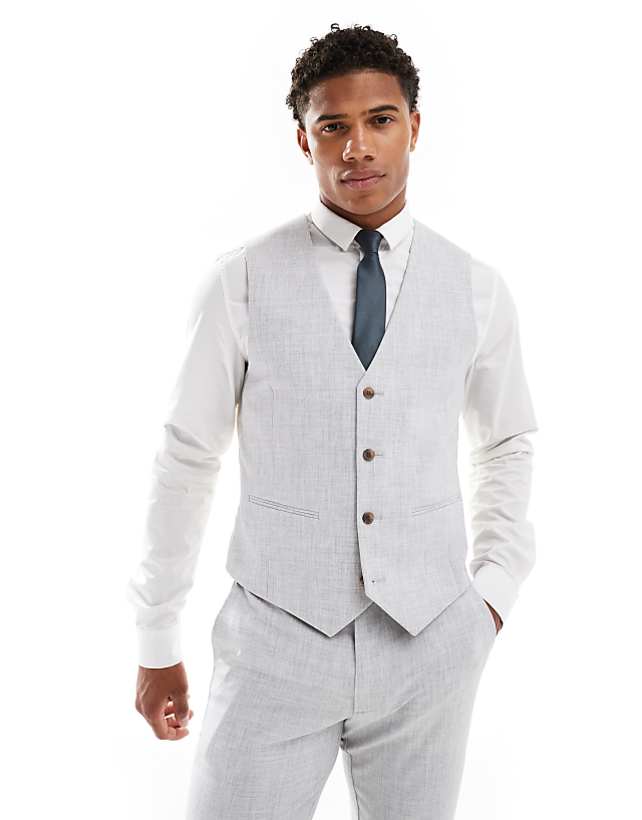 Asos ASOS DESIGN New Skinny Suit In Grey Crosshatch Texture