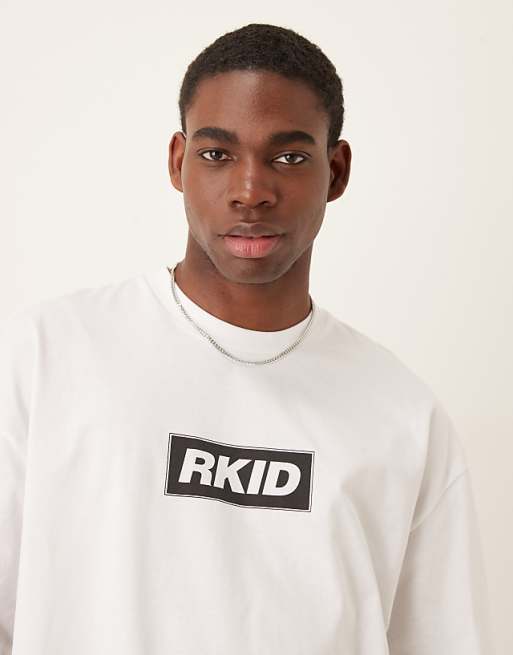 Asos ASOS DESIGN OASIS Unisex Oversized License T-shirt With RKID Liam Print In White