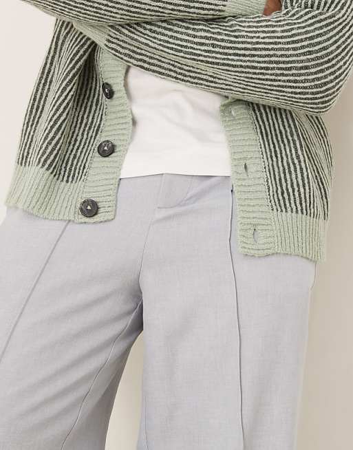 Asos ASOS DESIGN Oversize Tapered Smart Trousers In Grey